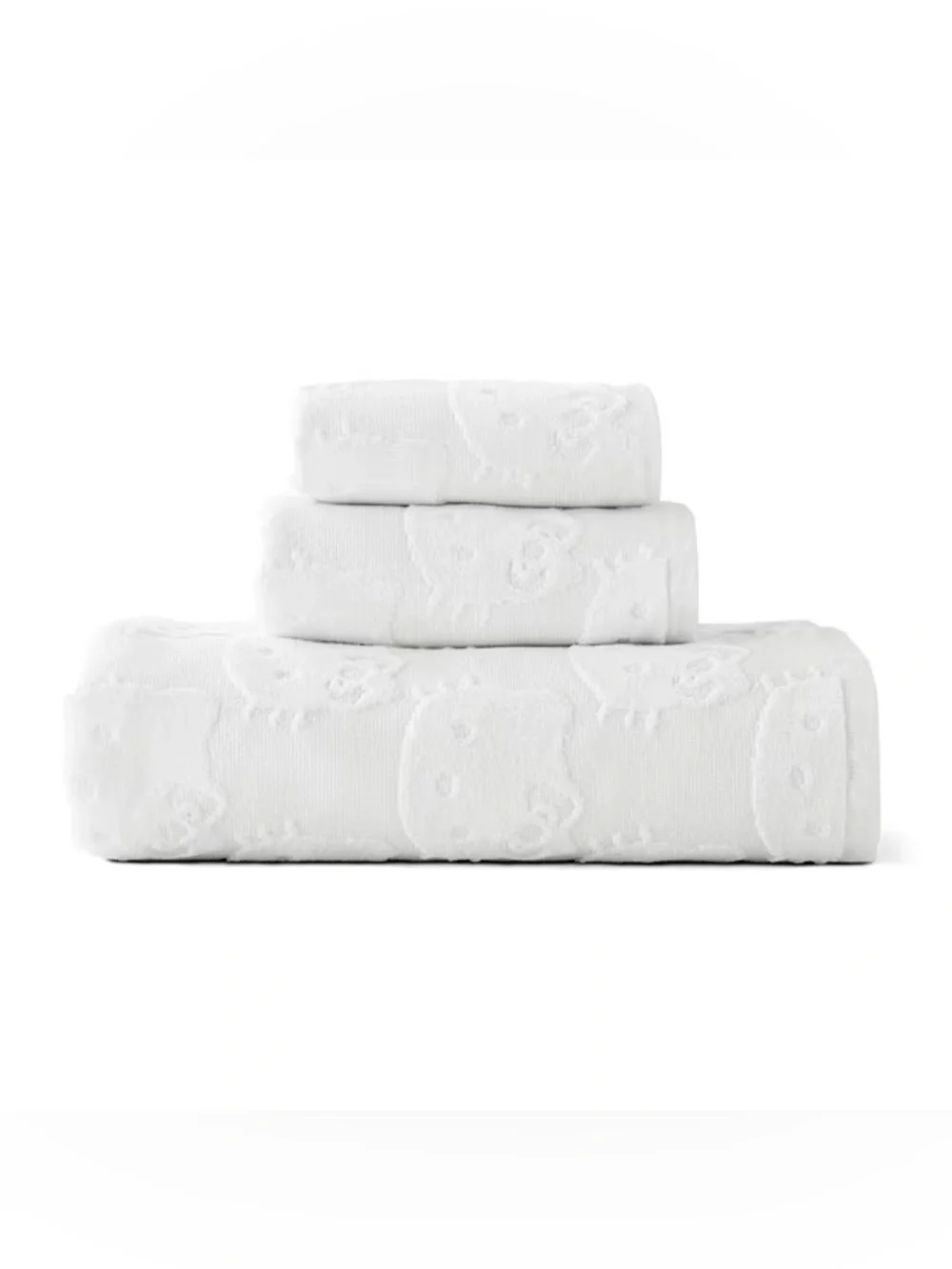 Hello Kitty Licensed 3-Piece Sculpted Debossed Bath Towel Set